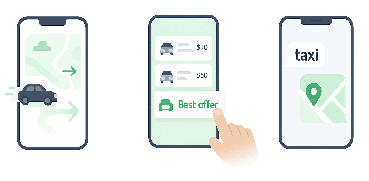 خطوات طلب التاكسي